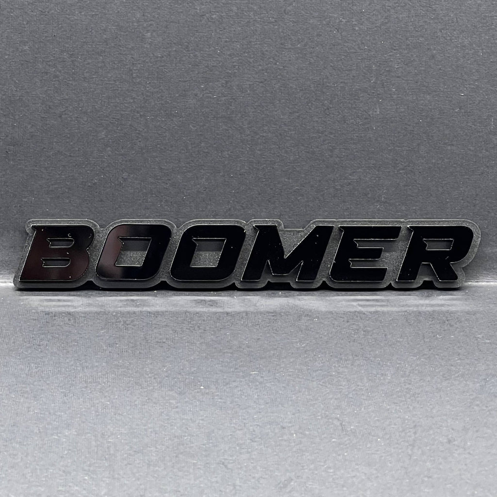 1PC BOOMER Badge – Custom 3D Multicolor Acrylic Car Fender & Trunk Sticker Decal