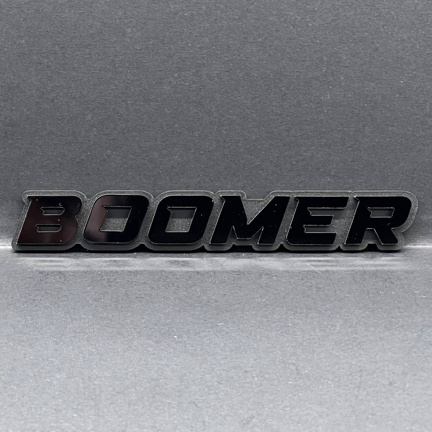 1PC BOOMER Badge – Custom 3D Multicolor Acrylic Car Fender & Trunk Sticker Decal