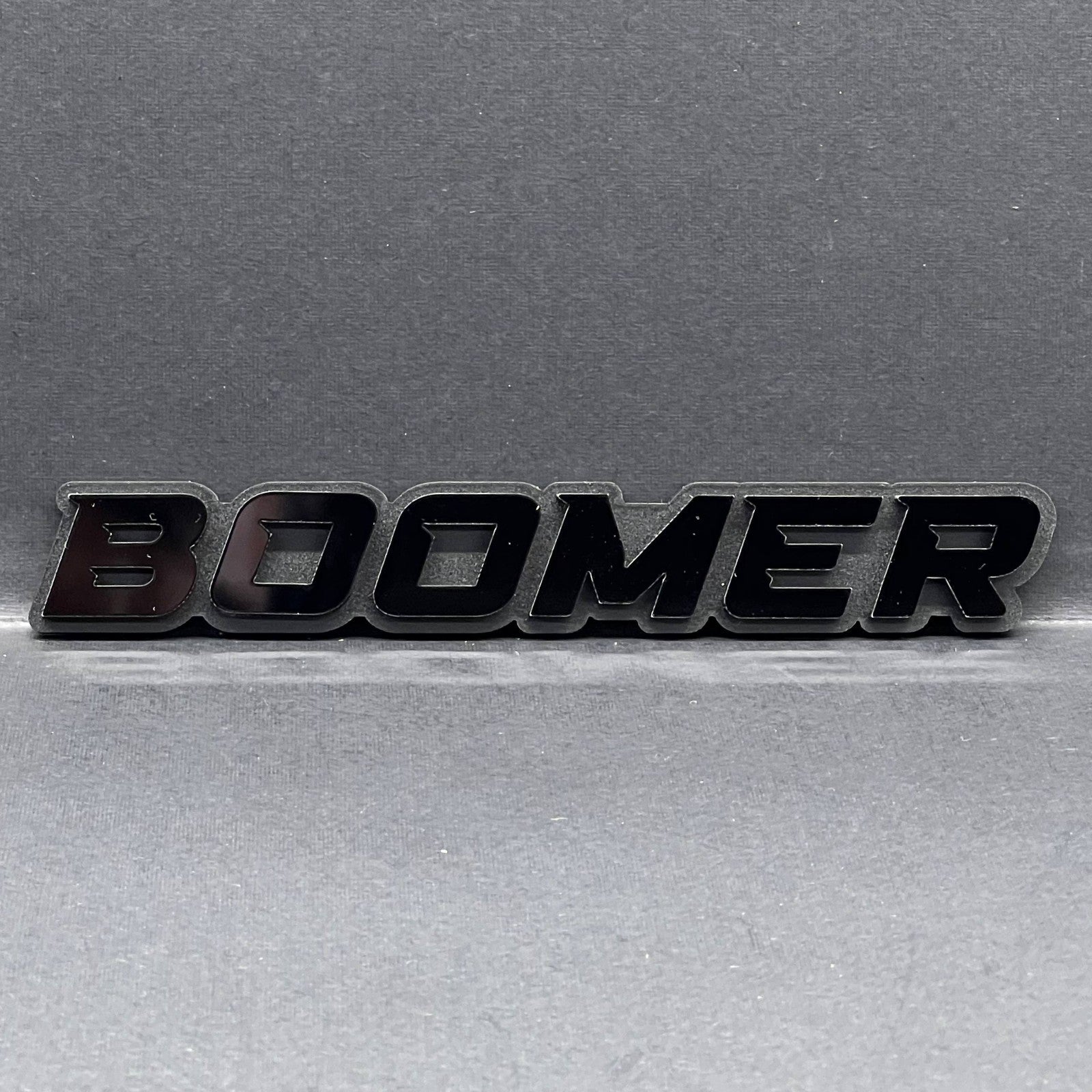 1PC BOOMER Badge – Custom 3D Multicolor Acrylic Car Fender & Trunk Sticker Decal