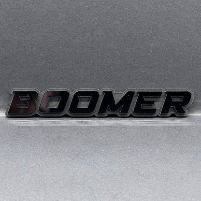 1PC BOOMER Badge – Custom 3D Multicolor Acrylic Car Fender & Trunk Sticker Decal
