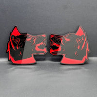 2PCS Wolf Emblem Badges Car Truck Fender Angry Aggressive Racing Style Decal