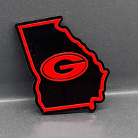 1PC Georgia Bulldogs Emblem – 3D Multicolor Acrylic Car & SUV Badge