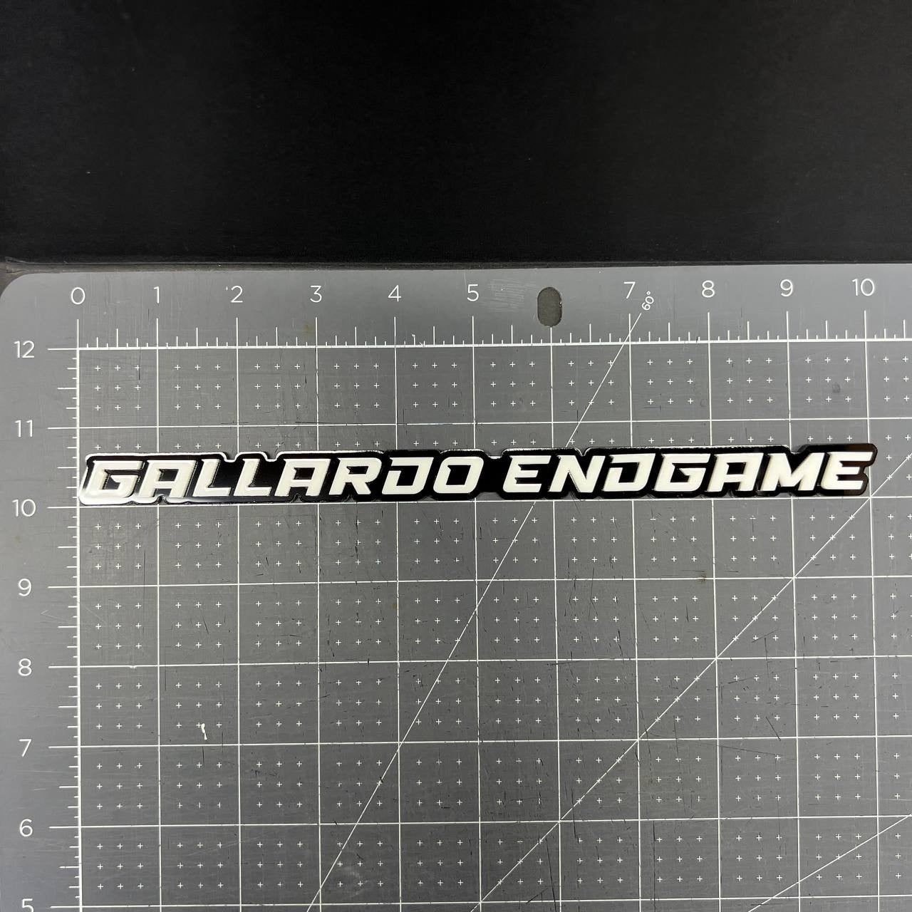 1PC GALLARDO ENDGAME 3D Emblem – White Custom Acrylic Car SUV Truck Badge