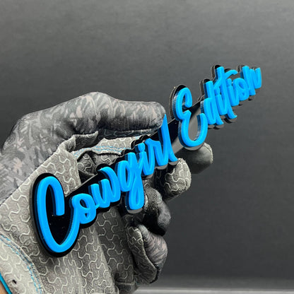 1pc COWGIRL Edition Multicolor 3D Acrylic Emblem Custom Car Truck Exterior Badge