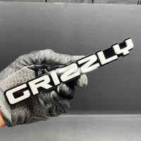 1pc GRIZZLY Multicolor 3D Acrylic Emblem – Aggressive Car & Truck Exterior Badge