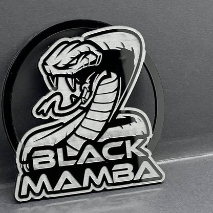 1pc Black Mamba Logo Emblem Rare 3D Acrylic Fender & Trunk Badge for Muscle Cars