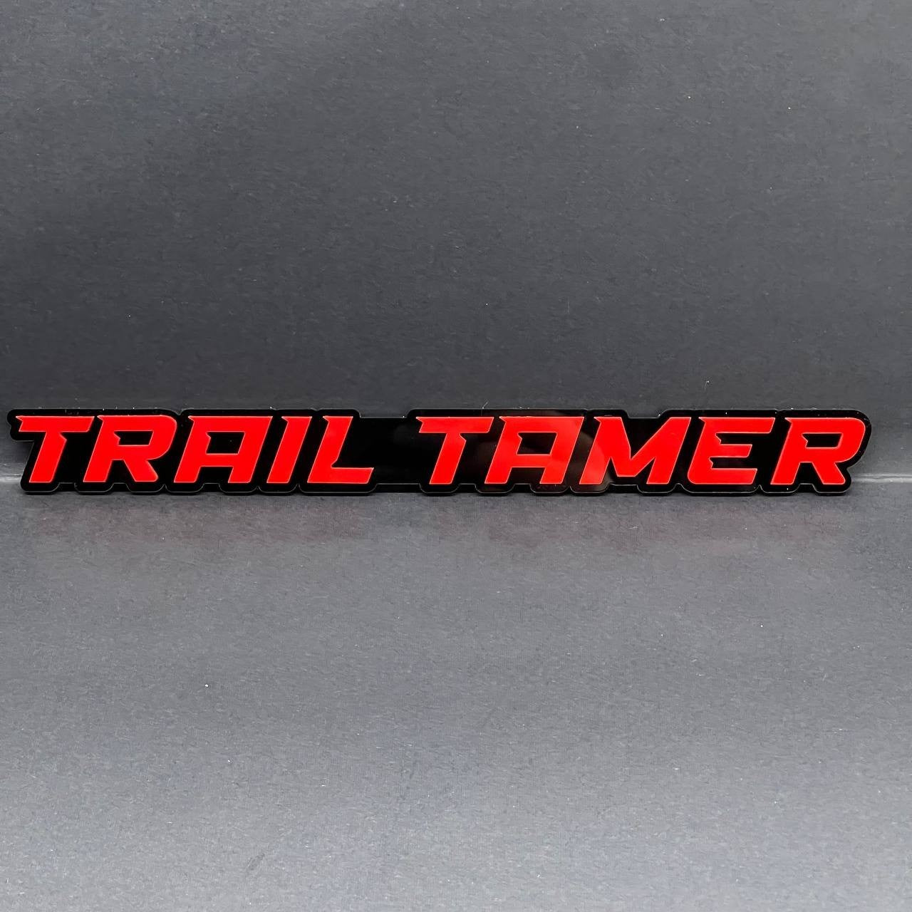 1PC TRAIL TAMER Emblem – Acrylic Tailgate or Fender Badge for Car, SUV, Truck