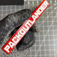 PACKOUTLANDER 3D Emblem – Custom Multicolor Acrylic Car Exterior Badge (1PC)