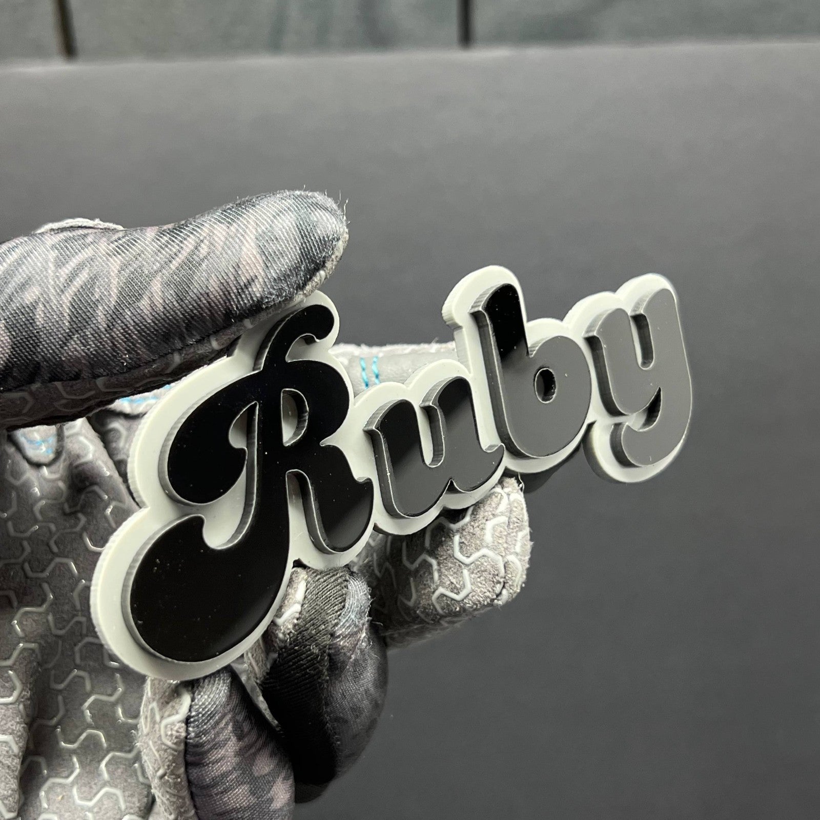 1pc RUBY 3D Acrylic Badge – Custom Exterior Emblem for Car, SUV & Truck