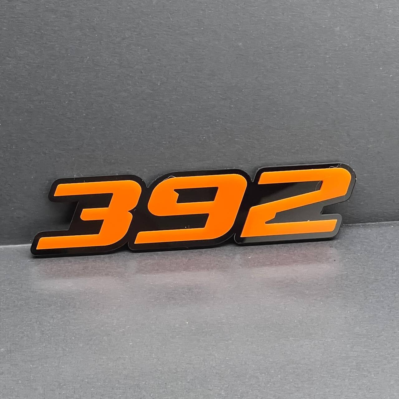 2x Orange Black 392 Hemi Emblems 392 Side Fender Badge 3D for 392 Emblem