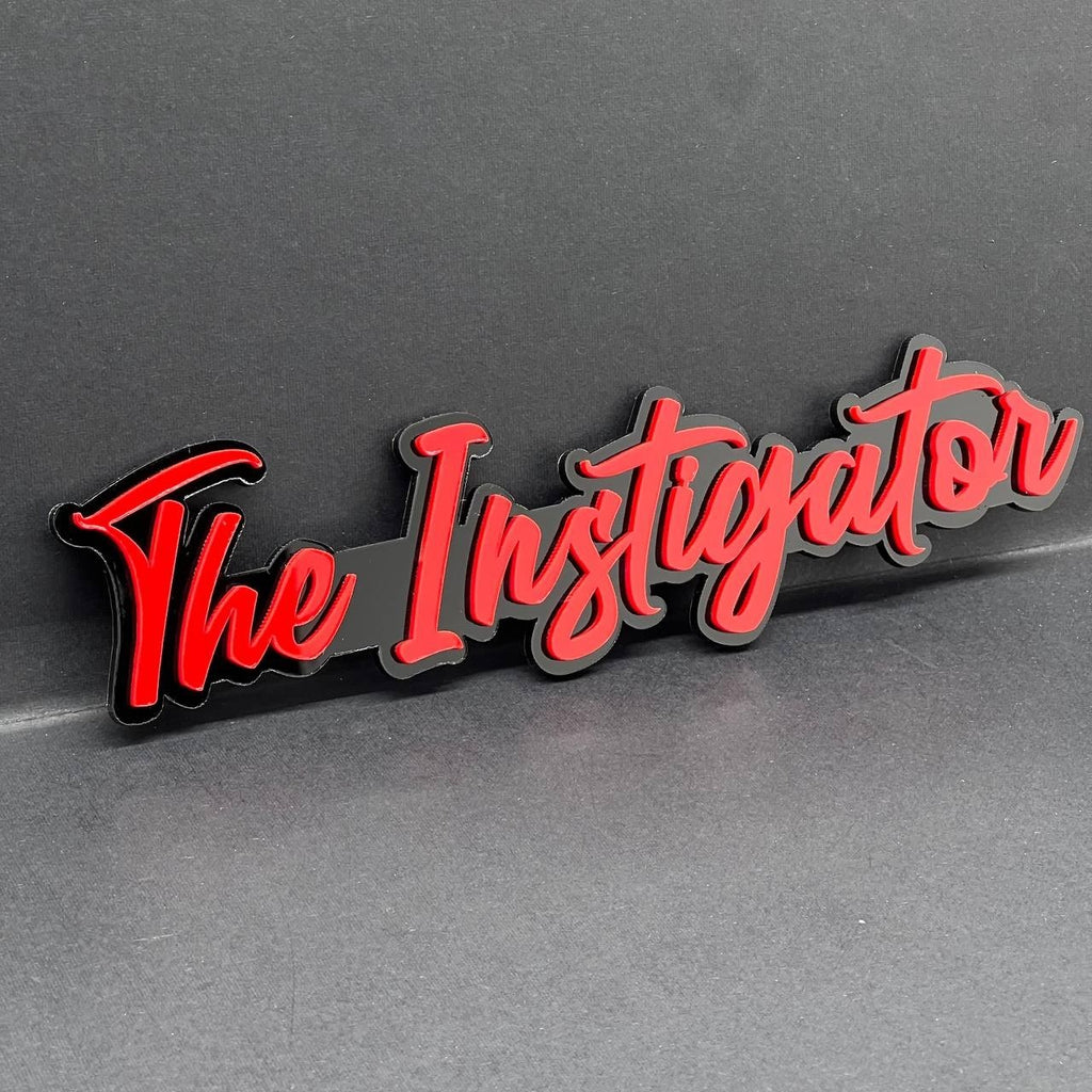 1PC THE Instigator Emblem – 3D Acrylic Multicolor Car Truck SUV Tailgate Badge