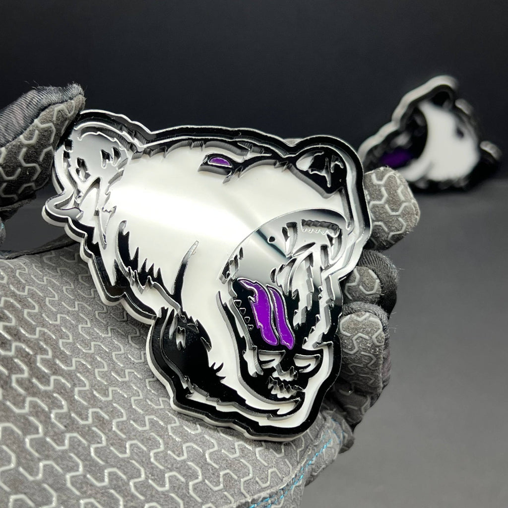 2PCS Angry Bear Emblems – Aggressive 3D Acrylic Car & Truck Fender Badges