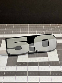 2pcs 5.0 Emblem Multicolor Badges White On Black Fender Angry Aggressive Racing