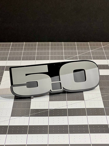 2pcs 5.0 Emblem Multicolor Badges White On Black Fender Angry Aggressive Racing