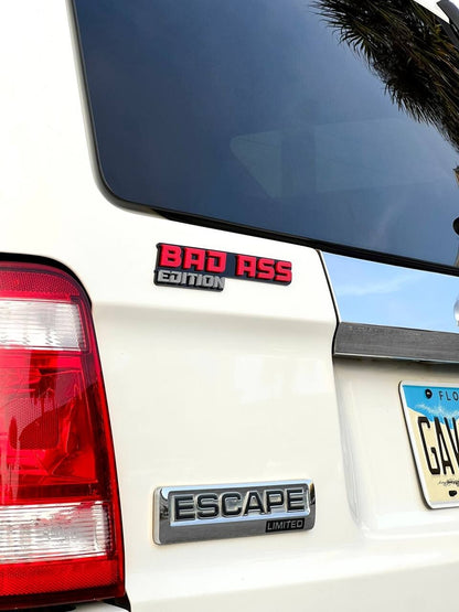 New Bad Ass Edition Emblem Car Badges Badass 3D Sticker Decal Black Red (1pc)