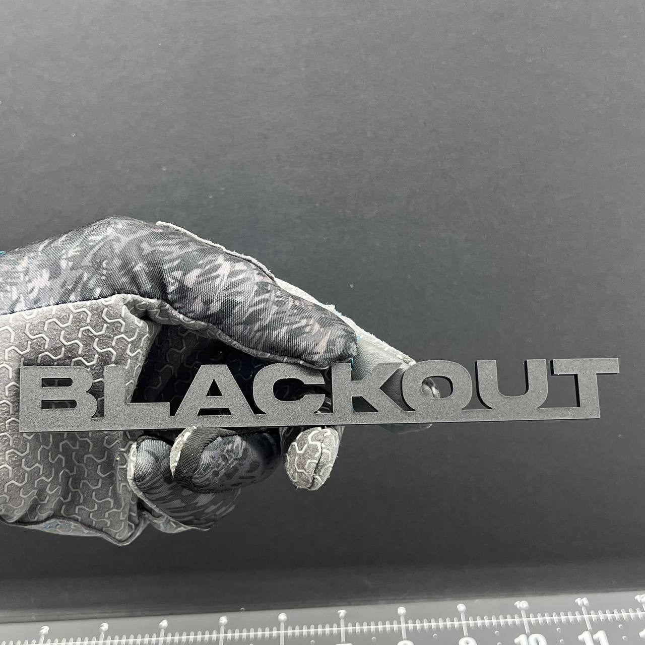 1PC BLACKOUT Emblem – 3D Multicolor Acrylic Car Badge Decal for Car Truck SUV