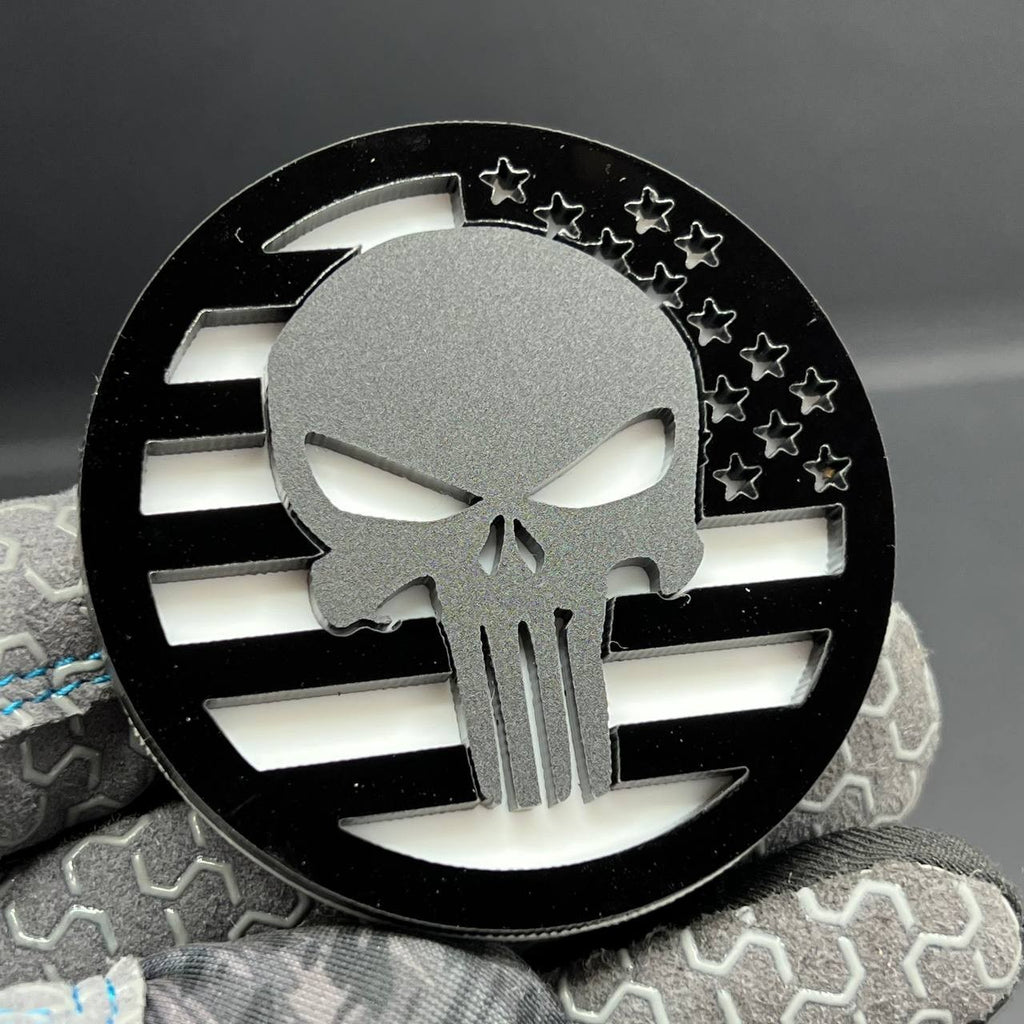 2PCS Black Punisher Fender Emblems – Jeep Wrangler Gladiator