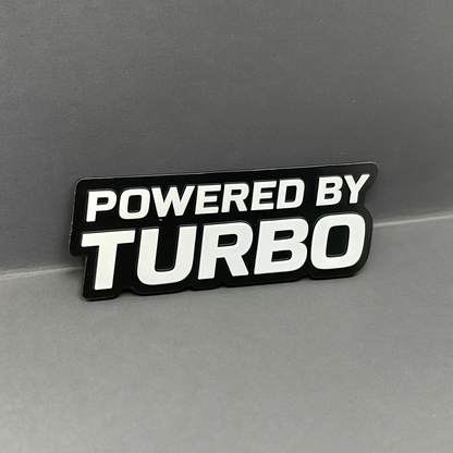 1PC POWERED BY TURBO Badge – Custom 3D Acrylic Multicolor Car Fender Sticker
