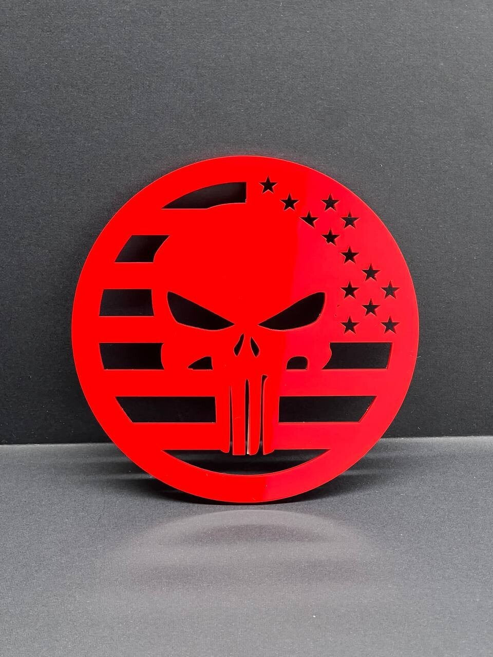 2PCS RED 18-24 WRANGLER GLADIATOR JL PUNISHER FENDER EMBLEM BADGE FENDER