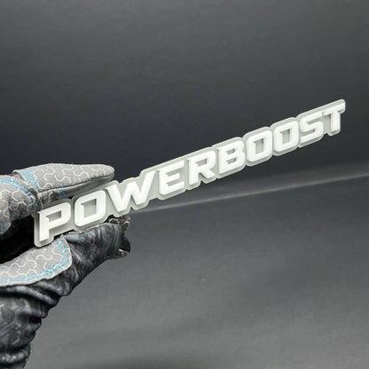 1PC POWERBOOST White Emblem Custom Fender or Tailgate Badge for Car SUV or Truck