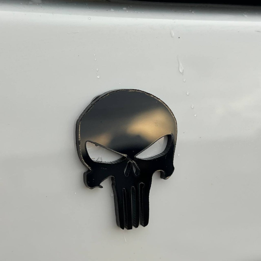 1pc PUNISHER Car Badge – 3D Multicolor Acrylic Fender & Trunk Emblem Decal