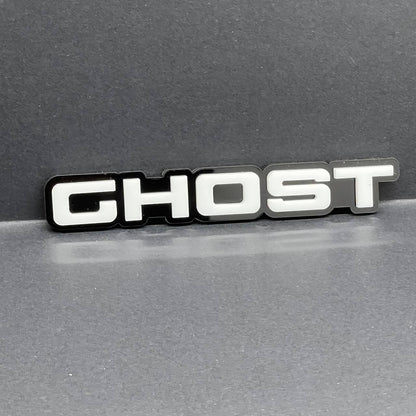 2pcs GHOST Black White Emblem Car Side Fender Grill Trunk Badge Sticker Decal