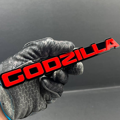 1PC GODZILLA Car Emblem – 3D Acrylic Exterior Badge for Fender, Trunk or Door