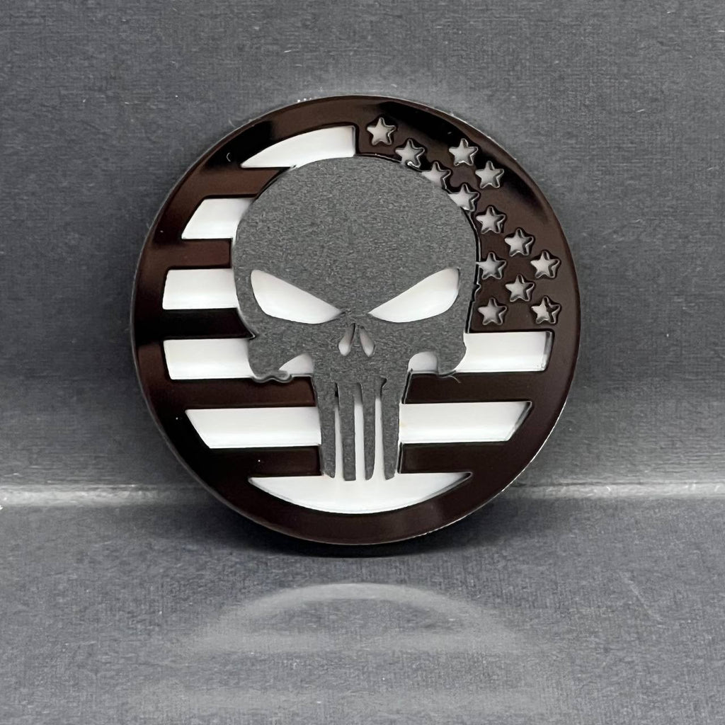 2PCS Black Punisher Fender Emblems – Jeep Wrangler Gladiator