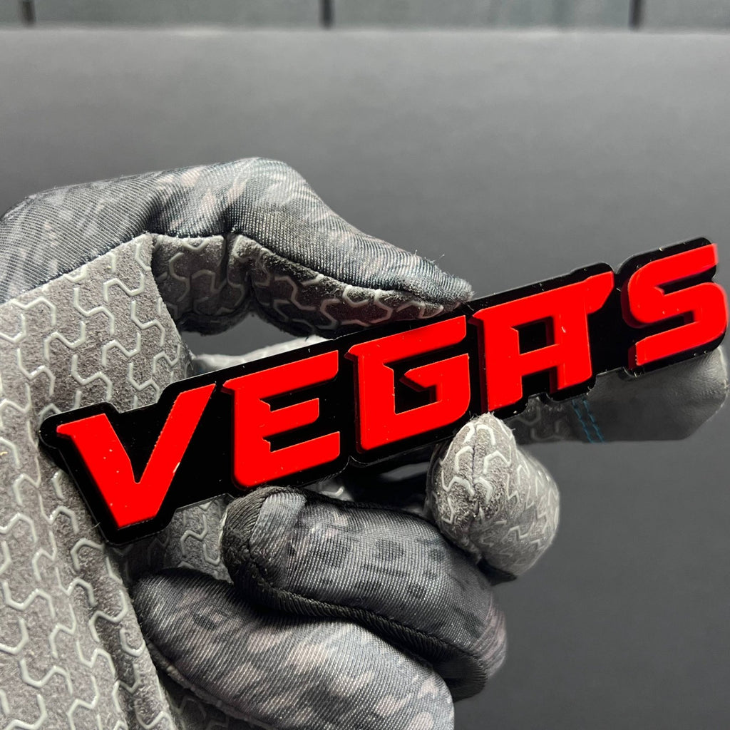 1PC VEGAS Emblem – Durable 3D Acrylic Car, SUV & Truck Exterior Badge
