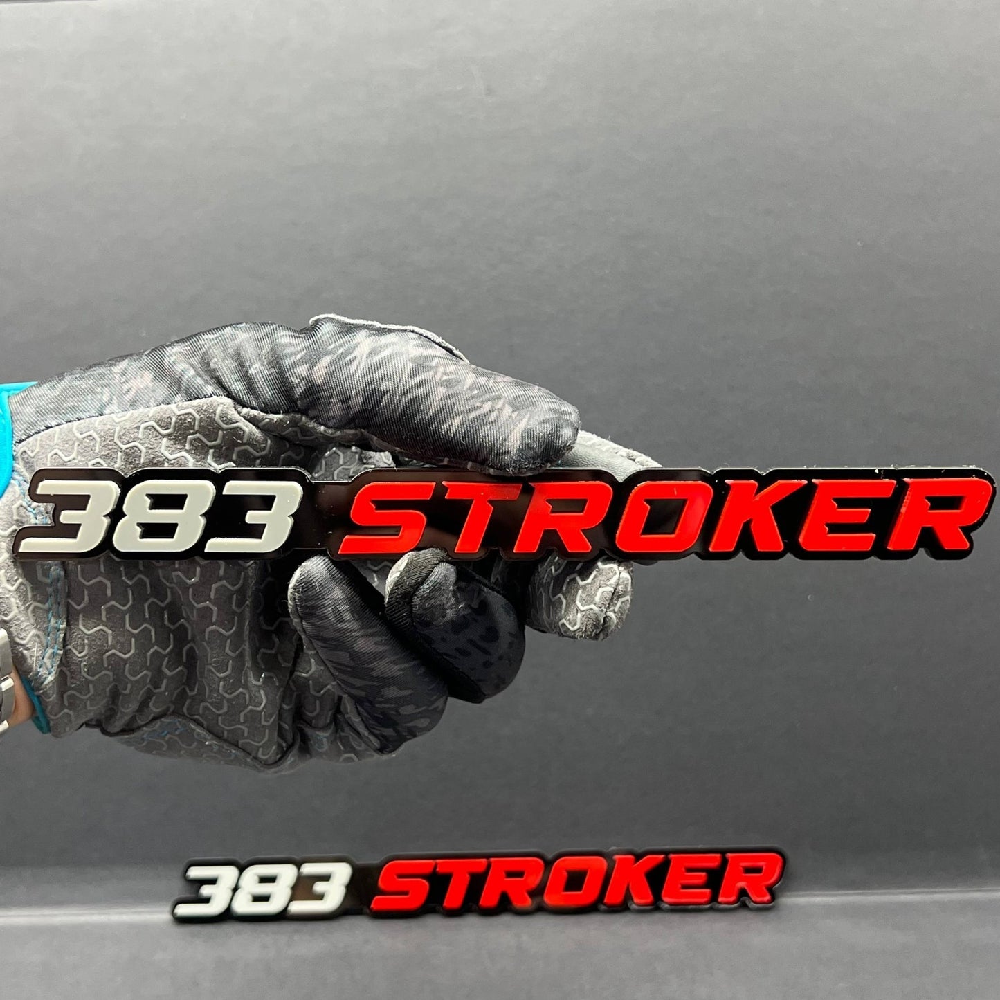 2pcs 383 STROKER 3D Emblem – Acrylic Engine Fender Badge for Car & Truck