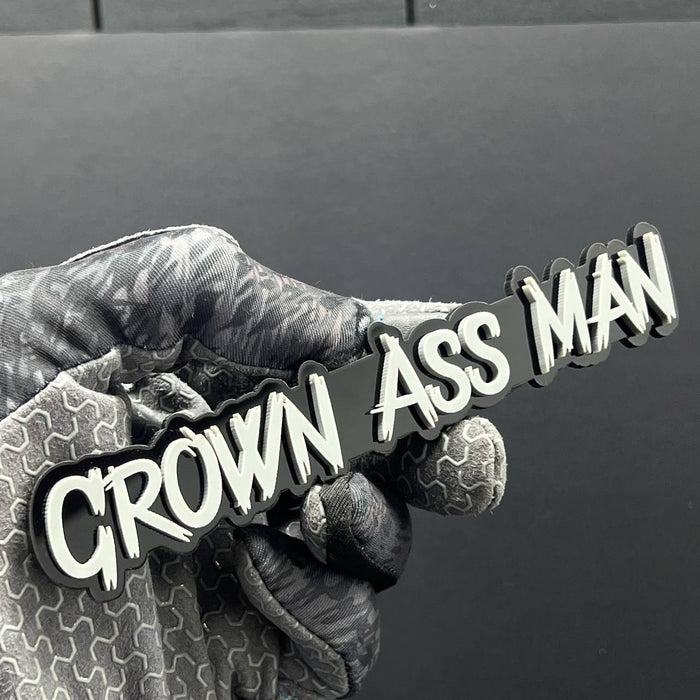 1PC GROWN ASS MAN Logo Emblem – Multicolor Acrylic Fender & Tailgate Badge
