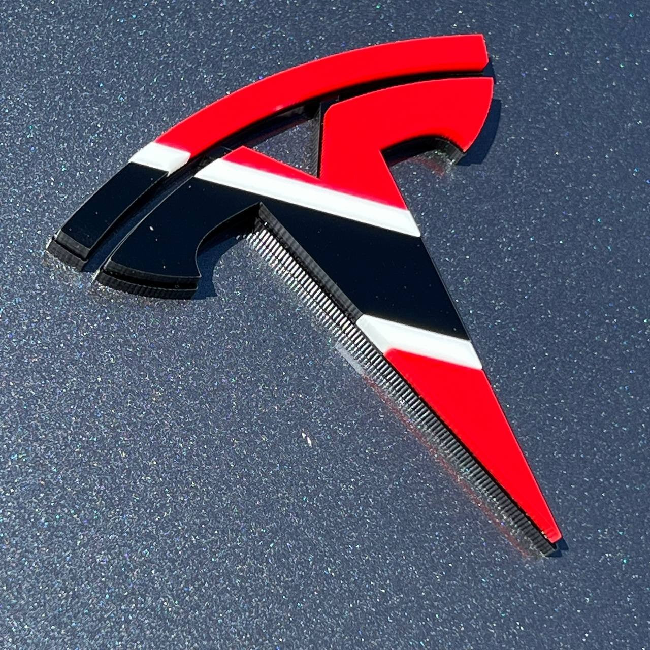 Tesla Multicolor 3D Emblems – Custom Badges (Set of 2)