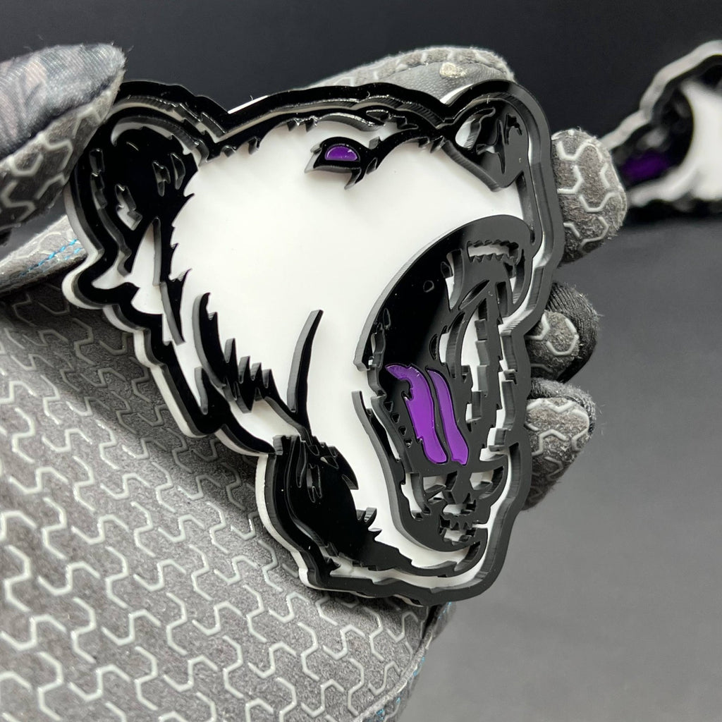 2PCS Angry Bear Emblems – Aggressive 3D Acrylic Car & Truck Fender Badges
