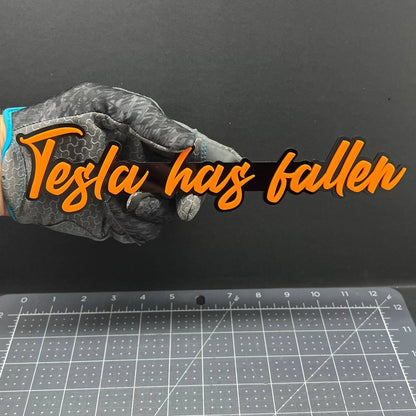 1x Tesla Has Fallen Logo Emblem Custom 3D Multicolor Acrylic Fender Trunk Badge