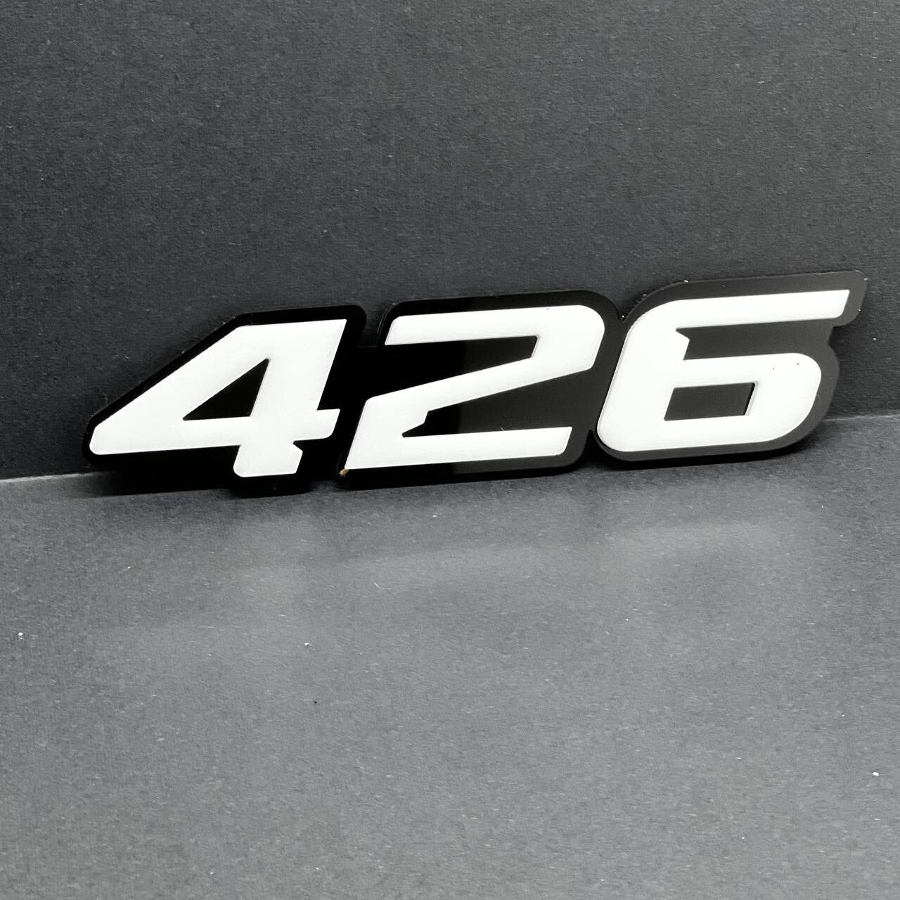 2x White black 426 Hemi Emblems 426 Side Fender Badge 3D for 426 Emblem