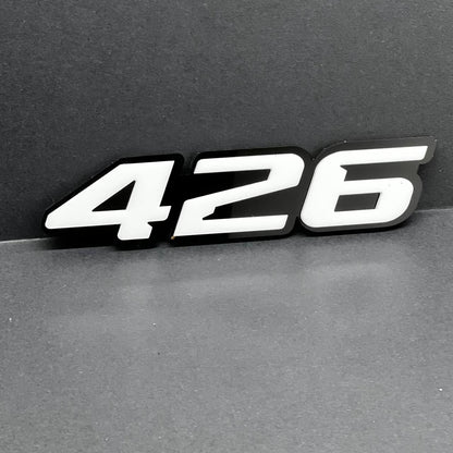 2x White black 426 Hemi Emblems 426 Side Fender Badge 3D for 426 Emblem