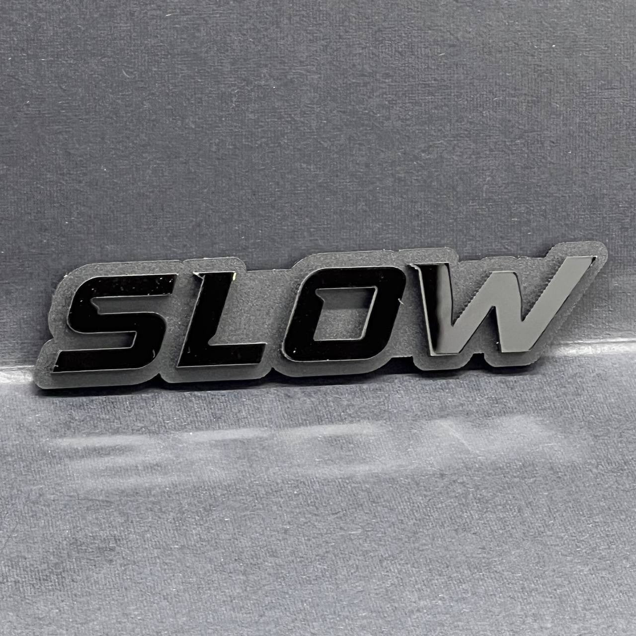 1PC SLOW BLACK 3D Emblem Custom Badge Sticker for Car SUV TRUCK