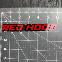 1PC RED HOOD Emblem – Custom 3D Multicolor Acrylic Badge for Car & SUV