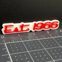 1PC EST 1966 Emblem – 3D Acrylic Tailgate Badge Decal for Car, Truck, SUV