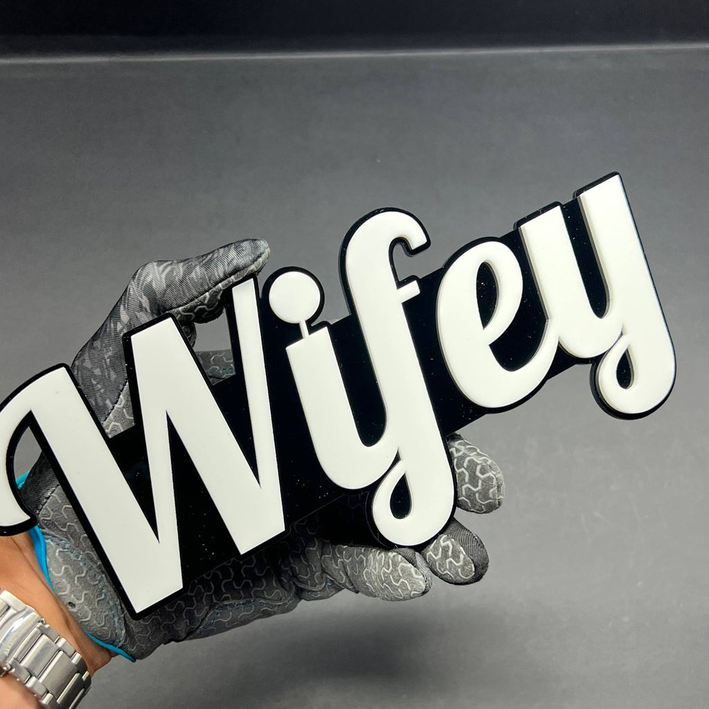 WIFEY 3D Emblem – Custom Multicolor Acrylic Car Exterior Badge (1PC)