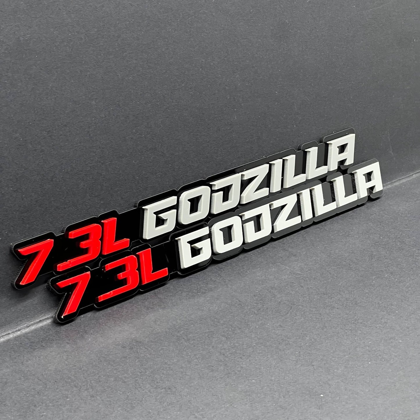 2PCS 7.3L GODZILLA 3D Emblems – Fender Badges for Ford Engine Truck & SUV