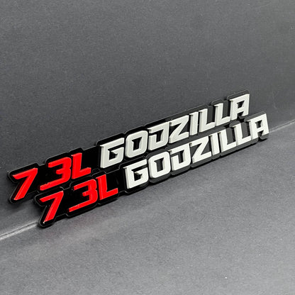 2PCS 7.3L GODZILLA 3D Emblems – Fender Badges for Ford Engine Truck & SUV