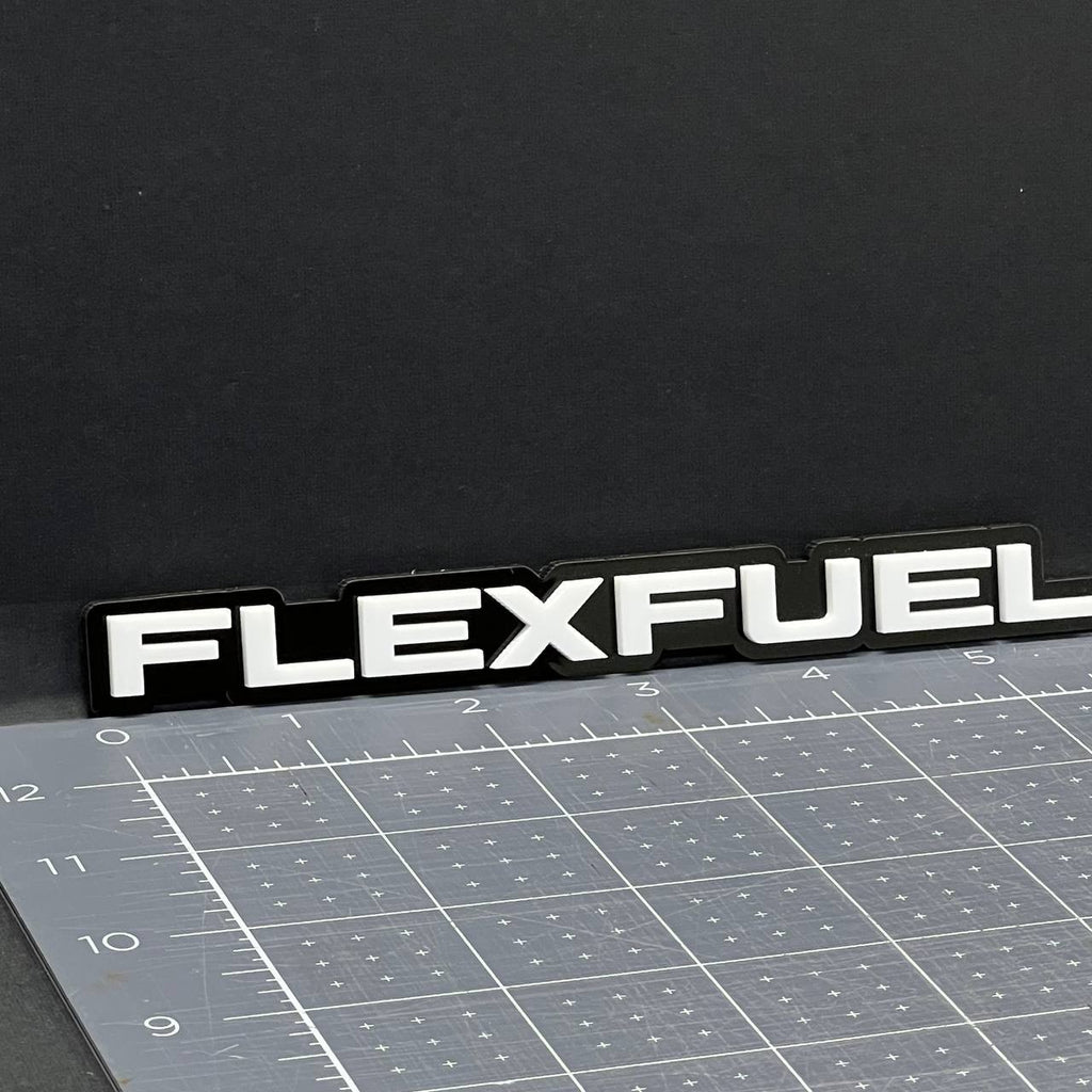 1PC FLEXFUEL Emblem – 3D Multicolor Acrylic Car Badge Decal for Fender/Trunk