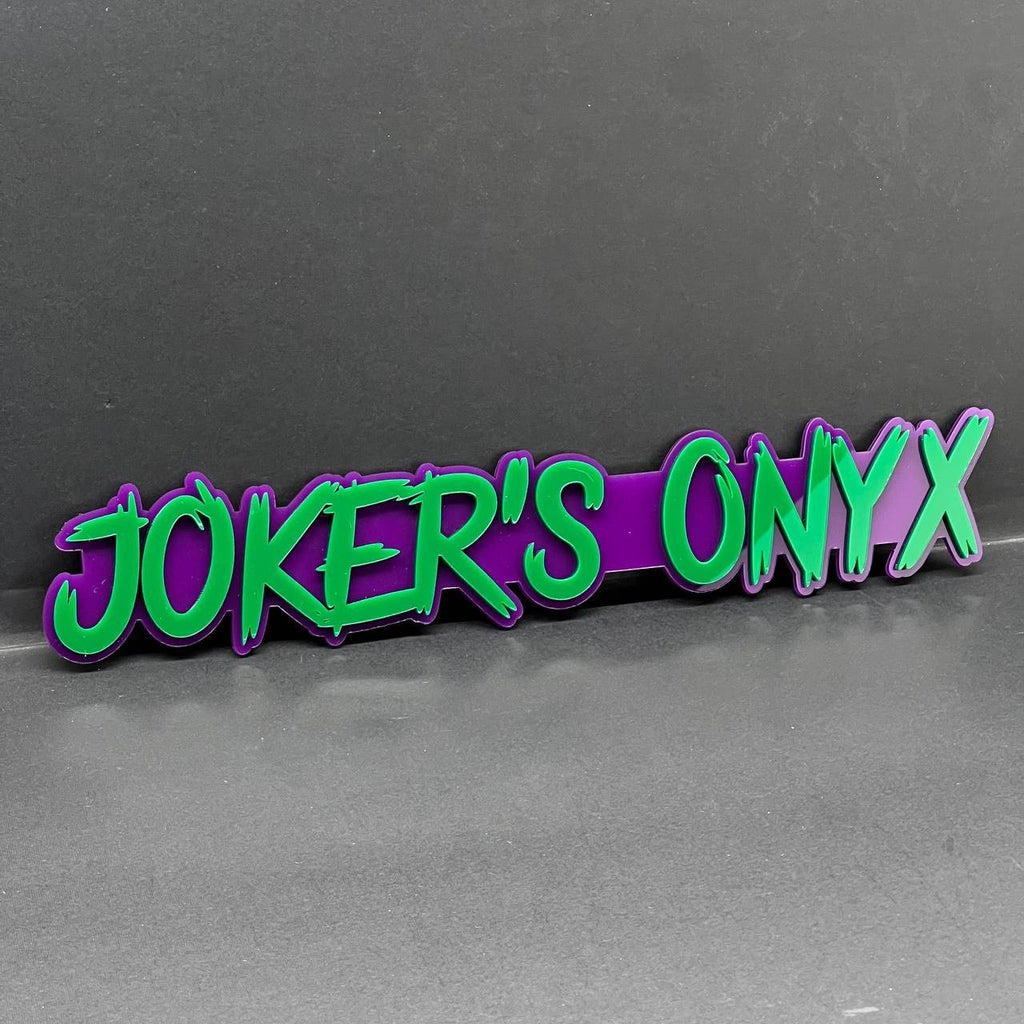 1PC JOKER'S ONYX Emblem – 3D Custom Acrylic Car Fender & Trunk Badge Decal