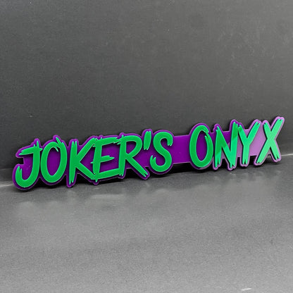 1PC JOKER'S ONYX Emblem – 3D Custom Acrylic Car Fender & Trunk Badge Decal