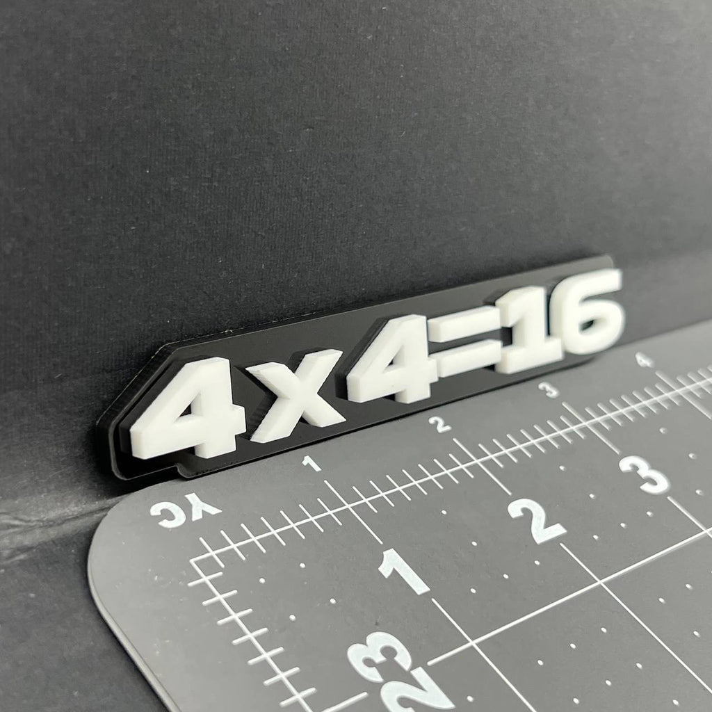 1PC 4x4=16 Emblem – 3D Acrylic Tailgate Badge Decal for Car, Truck, SUV