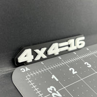 1PC 4x4=16 Emblem – 3D Acrylic Tailgate Badge Decal for Car, Truck, SUV