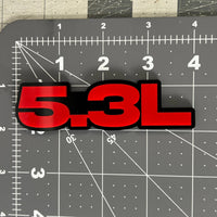 5.3L Engine 3D Acrylic Emblems – Pair of Multicolor Fender & Tailgate Badges 1pc