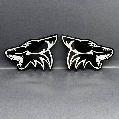 2PCS COYOTE Emblem Badges Fender Angry Aggressive Racing