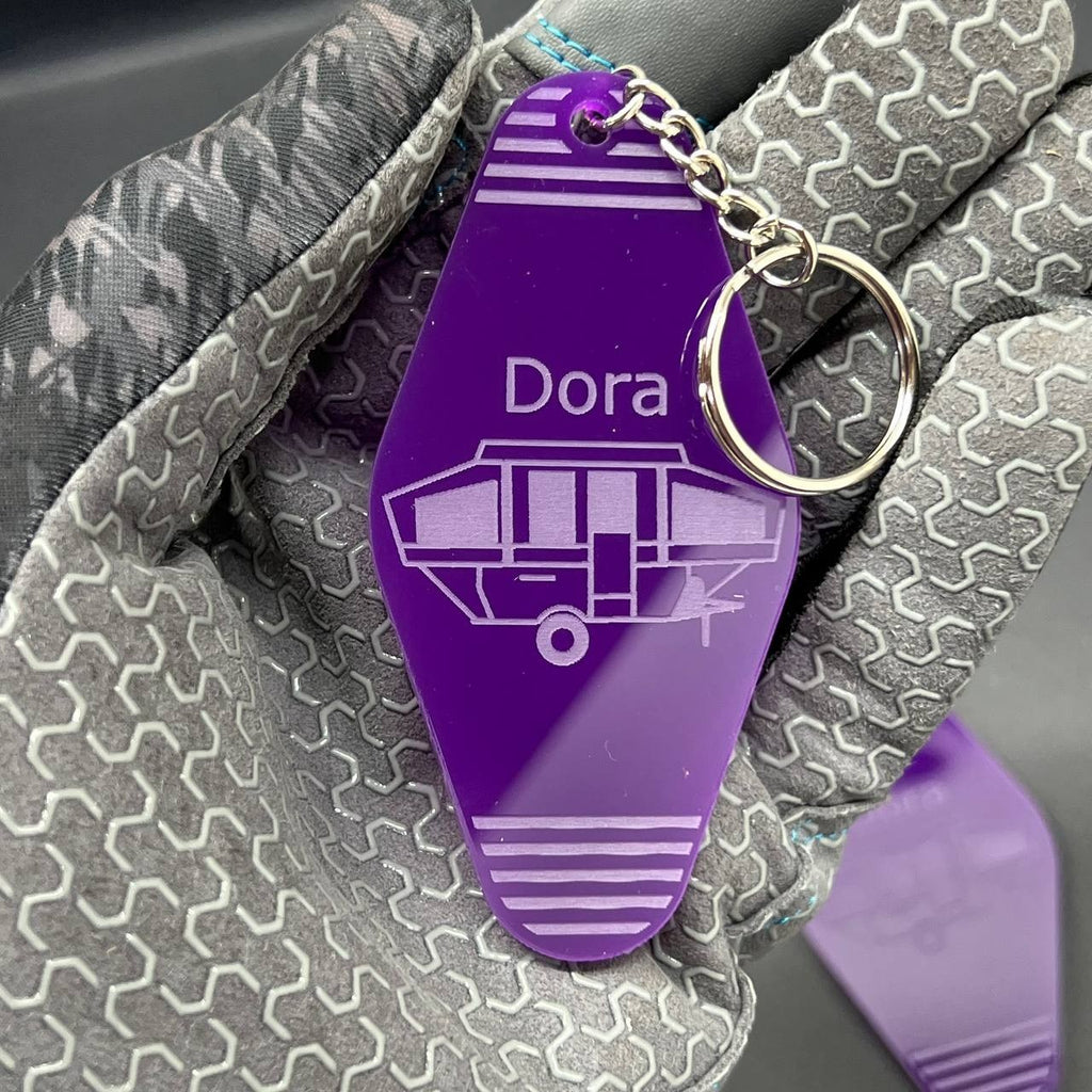 Personalized Hotel Key Tag – Black Keychain with Custom Logo & Room Number
